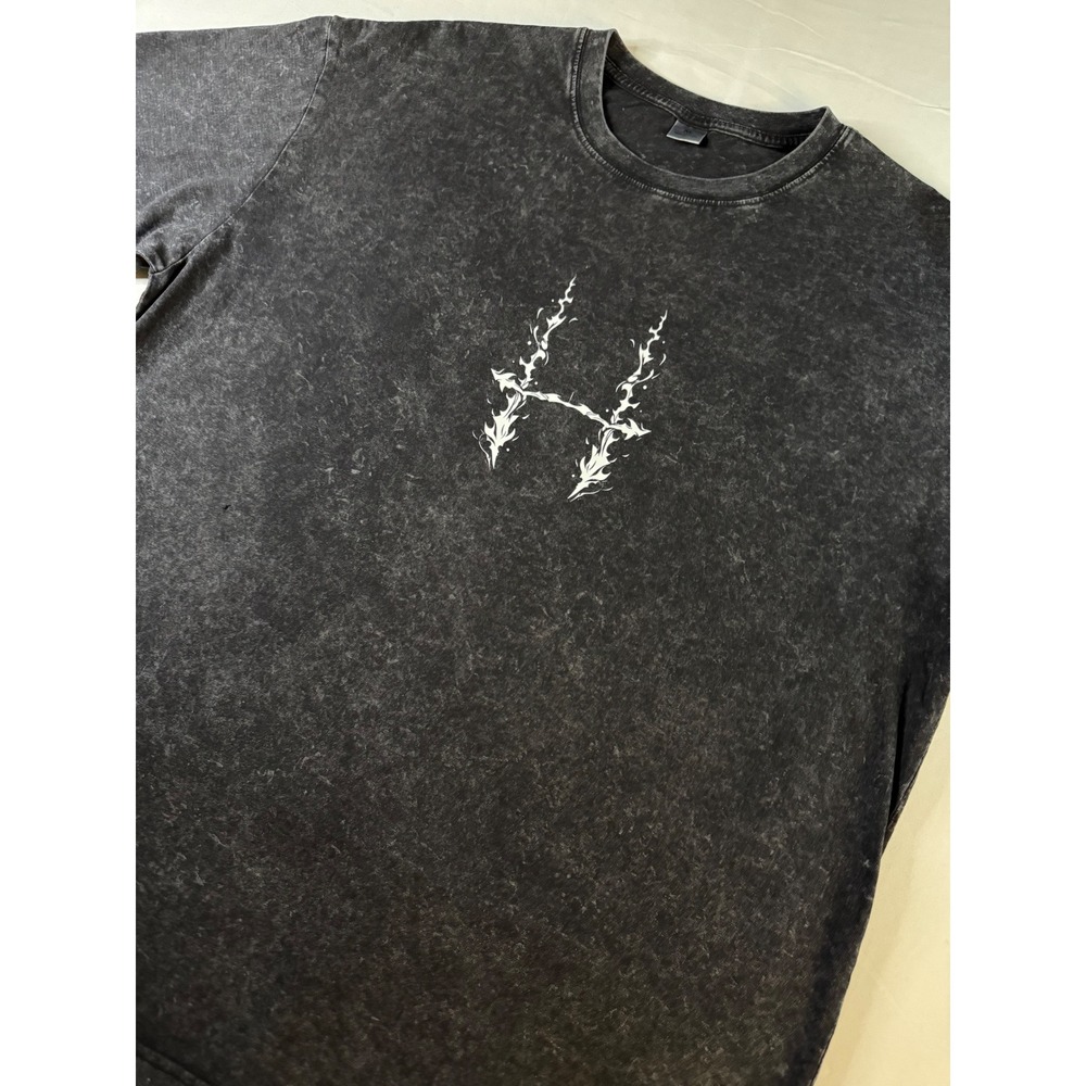 Hypland Anime Graphic Mineral Wash T-Shirt Mens XL Black Short Sleeve‎ Cotton
